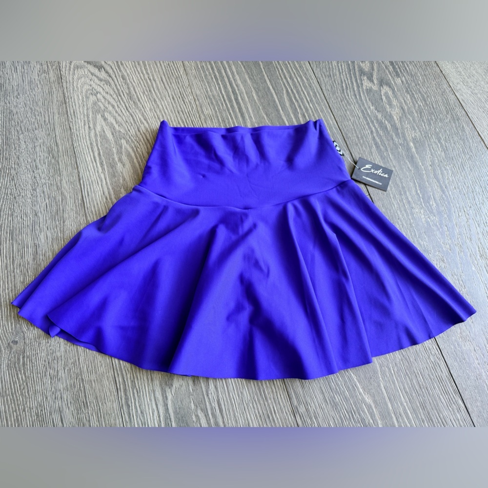 Exotica Performance High Waisted Simple Skort in Iris Blue Purple